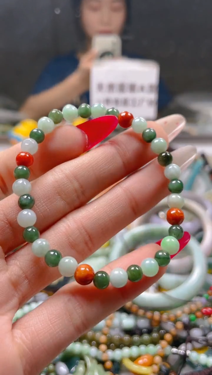 【闪购商品】翡翠颈饰未镶嵌5-6MM/N/翡翠A货一图一物