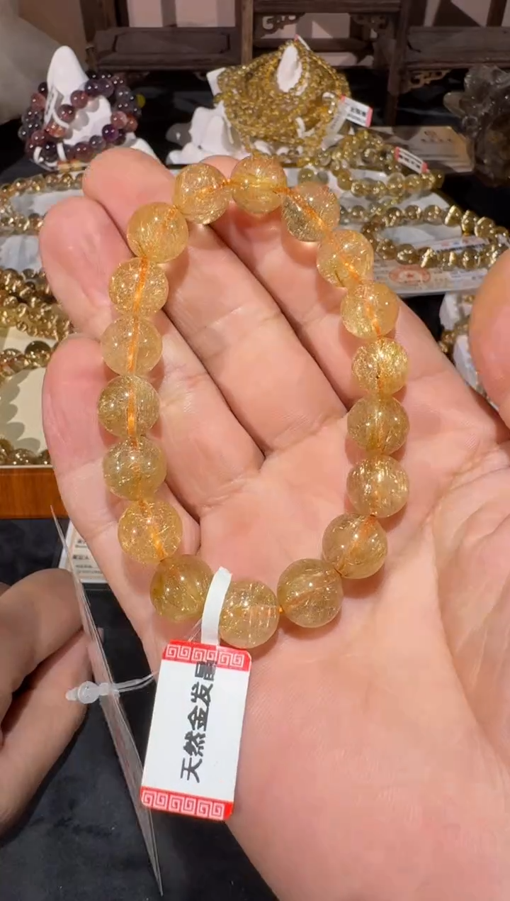 未镶嵌手串发晶SJ-846金发晶