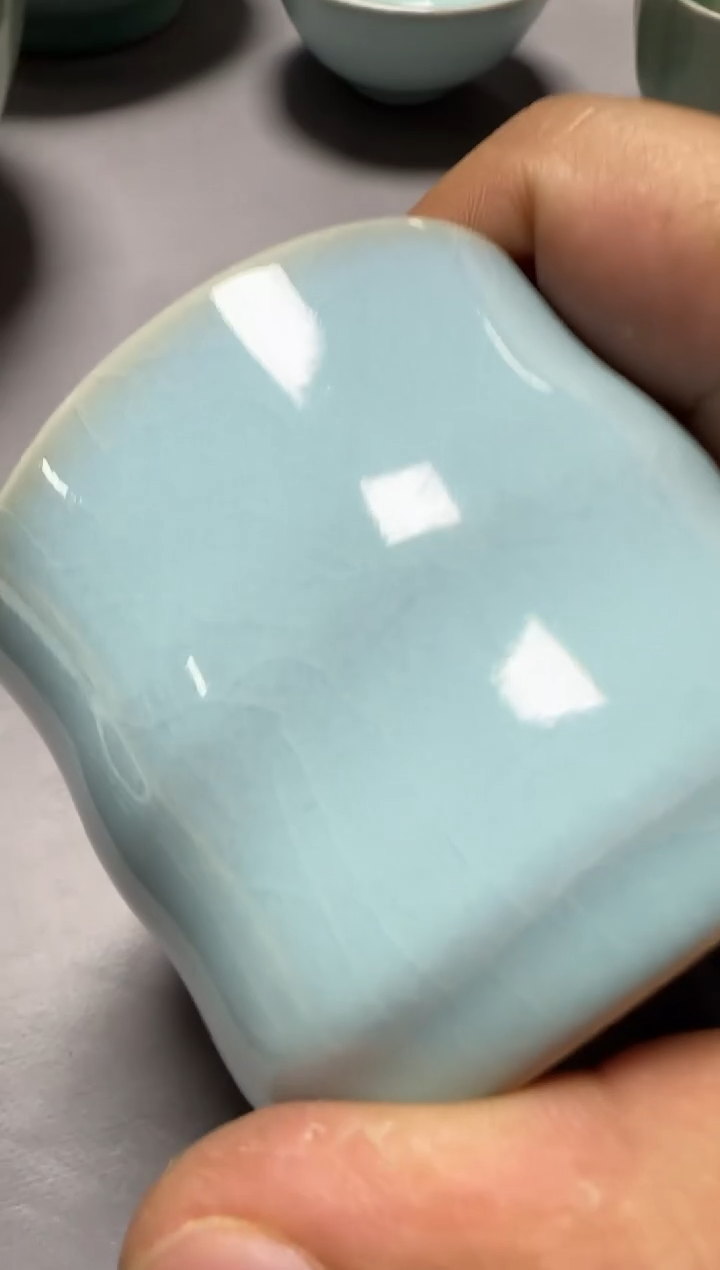 汝瓷平顶山汝瓷产品  竹节杯天青