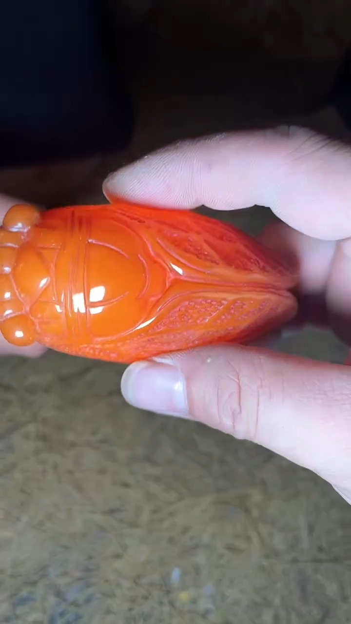 香榧木摆件---------（墨序甄选）知了