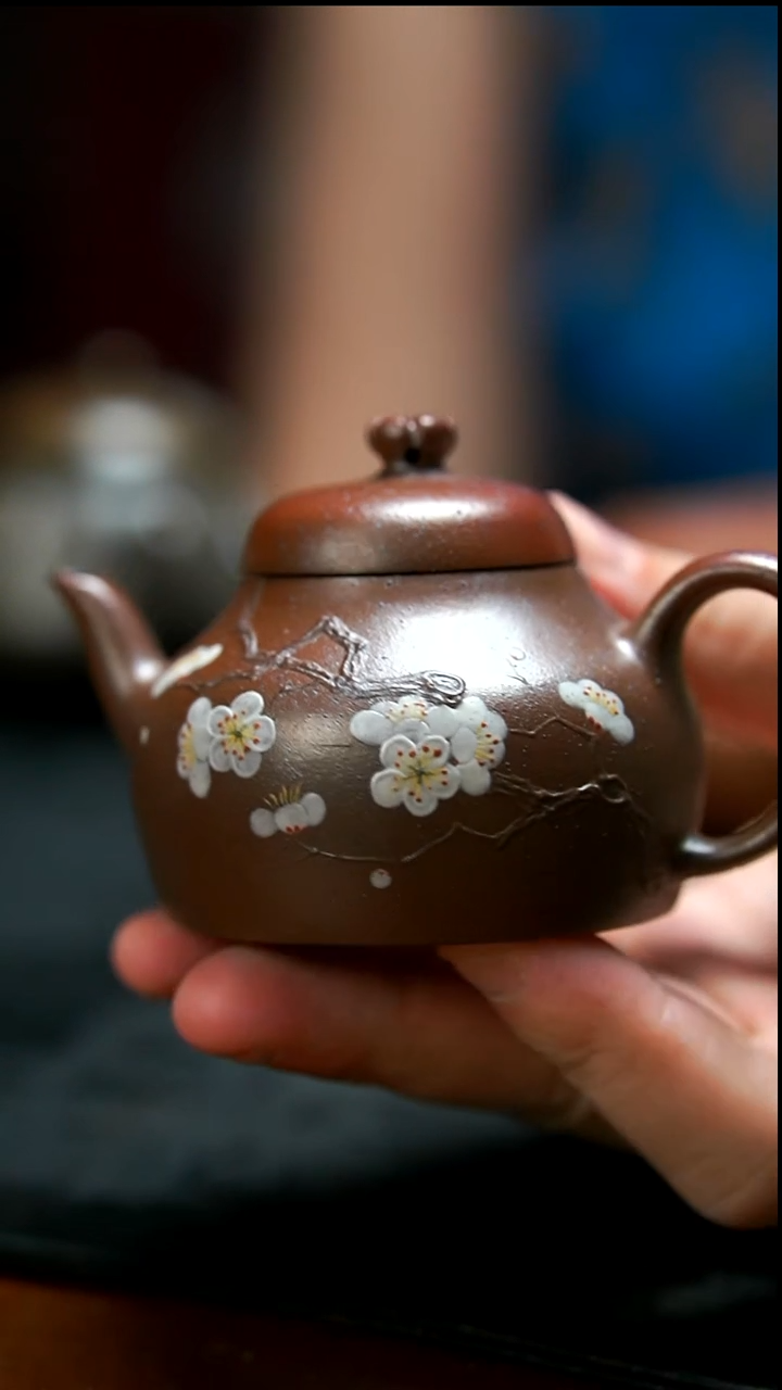 茶壶紫砂柴烧梅花香薰