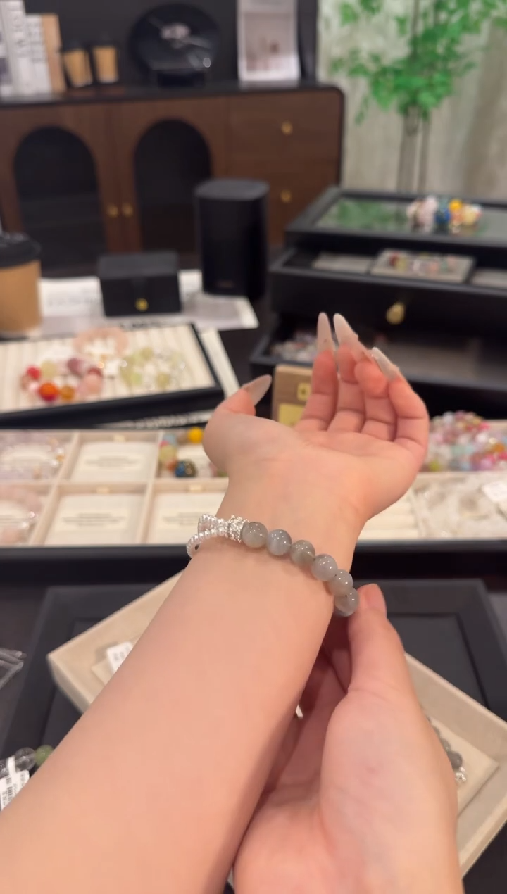 水晶手链合金灰月光x873