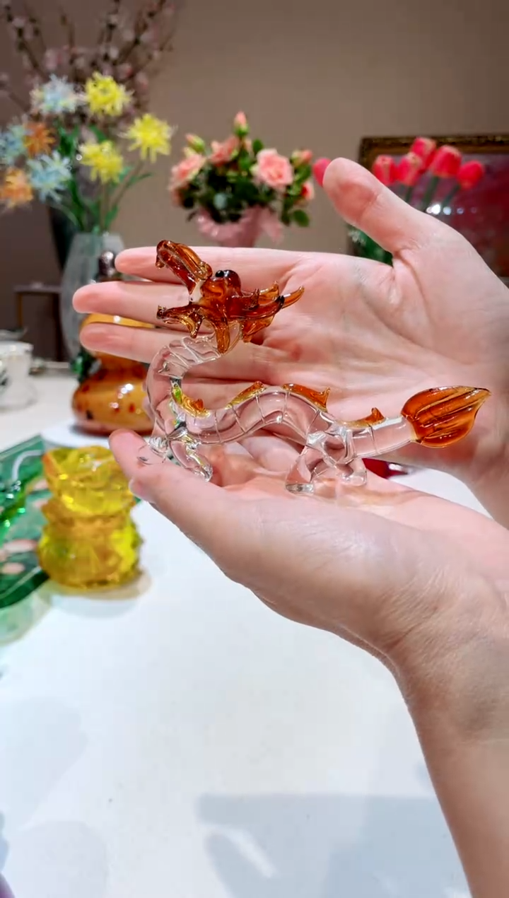 【闪购商品】琉璃手工艺品金色 龙