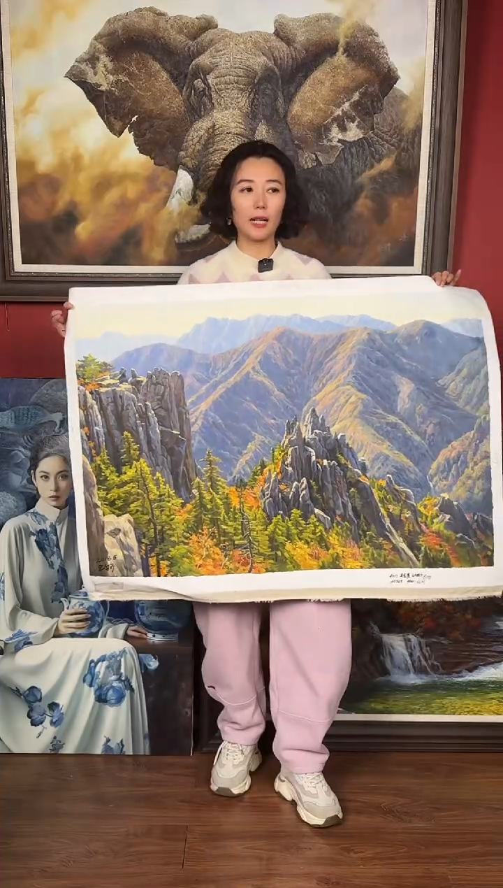 油画【69号】约90*60cm丨朝鲜原创纯手绘孤品油画丨顺丰包邮