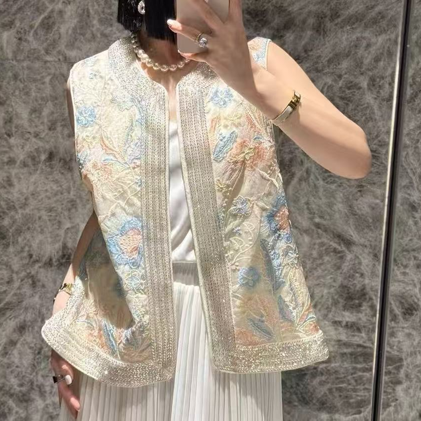 挽玉|轻奢高级感气质时尚优雅女装马夹2025C1132—大鱼