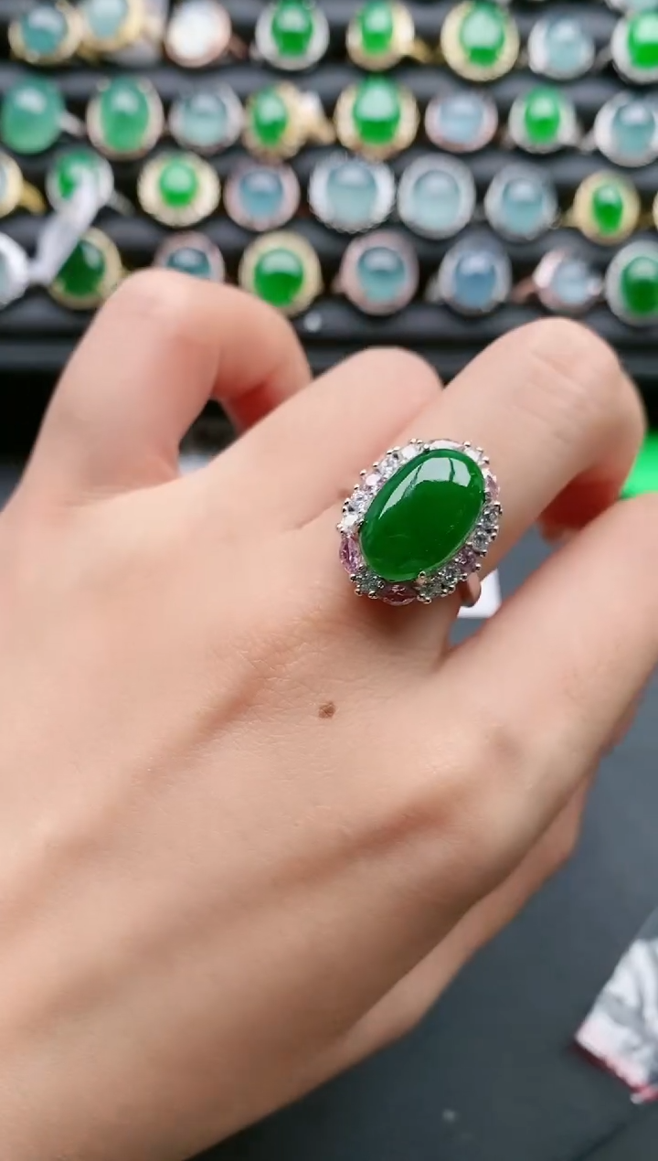 【闪购商品】翡翠戒指银S925镶嵌111111111