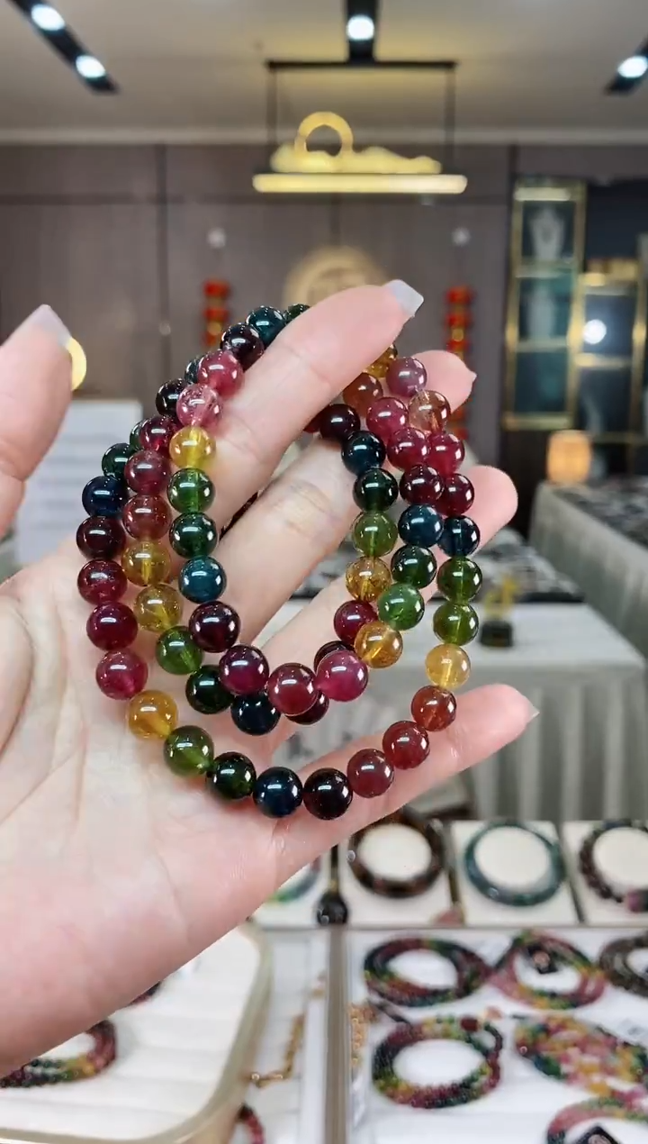 【闪购商品】碧玺三圈手串8mm+未镶嵌（多样性发一条）hon