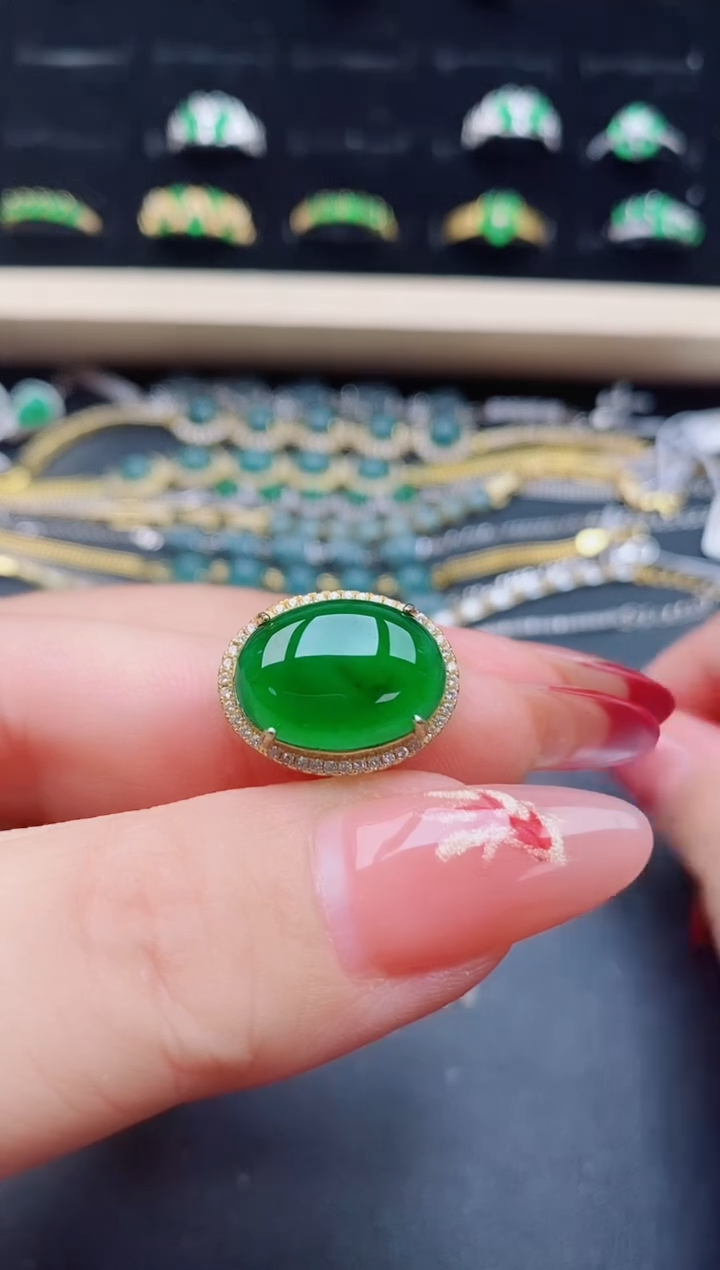 【闪购商品】翡翠戒指银S925镶嵌21321
