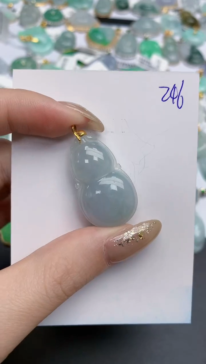 【闪购商品】翡翠颈饰18K金镶嵌天然缅甸翡翠A货