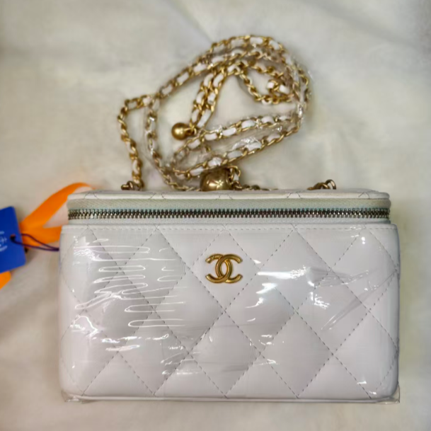 99新 Chanel/香奈儿 化妆盒白金球/斜跨链条包