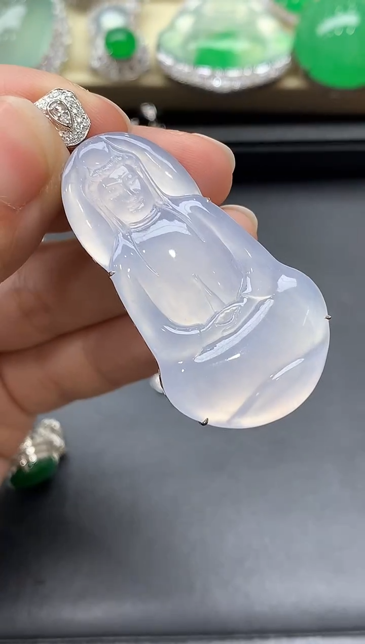 颈饰18K金镶嵌翡翠692-中国好珍宝