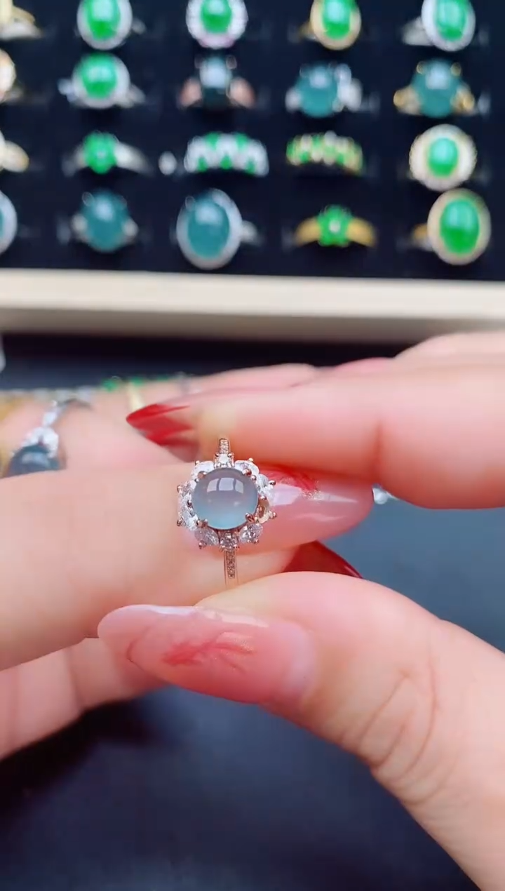 【闪购商品】翡翠戒指银S925镶嵌5080805