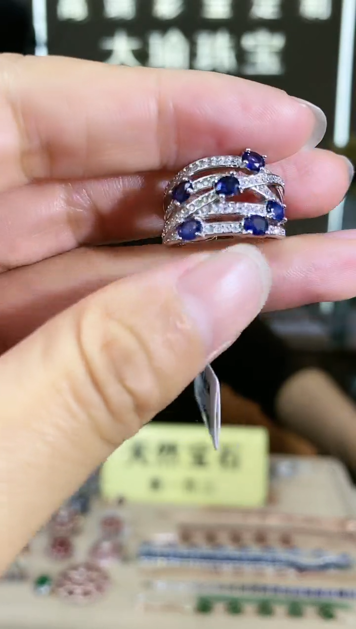 【闪购商品】蓝宝石手饰银S925镶嵌手饰