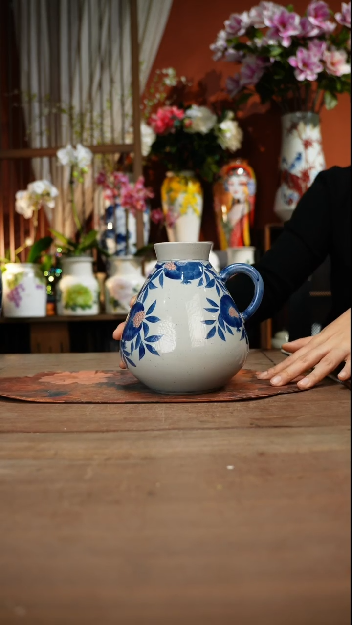 当代高温釉下彩手绘陶瓷餐具