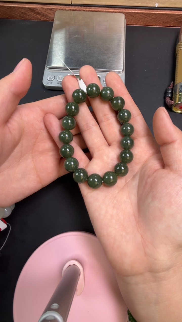【闪购商品】和田玉手串未镶嵌若羌微色差卡12