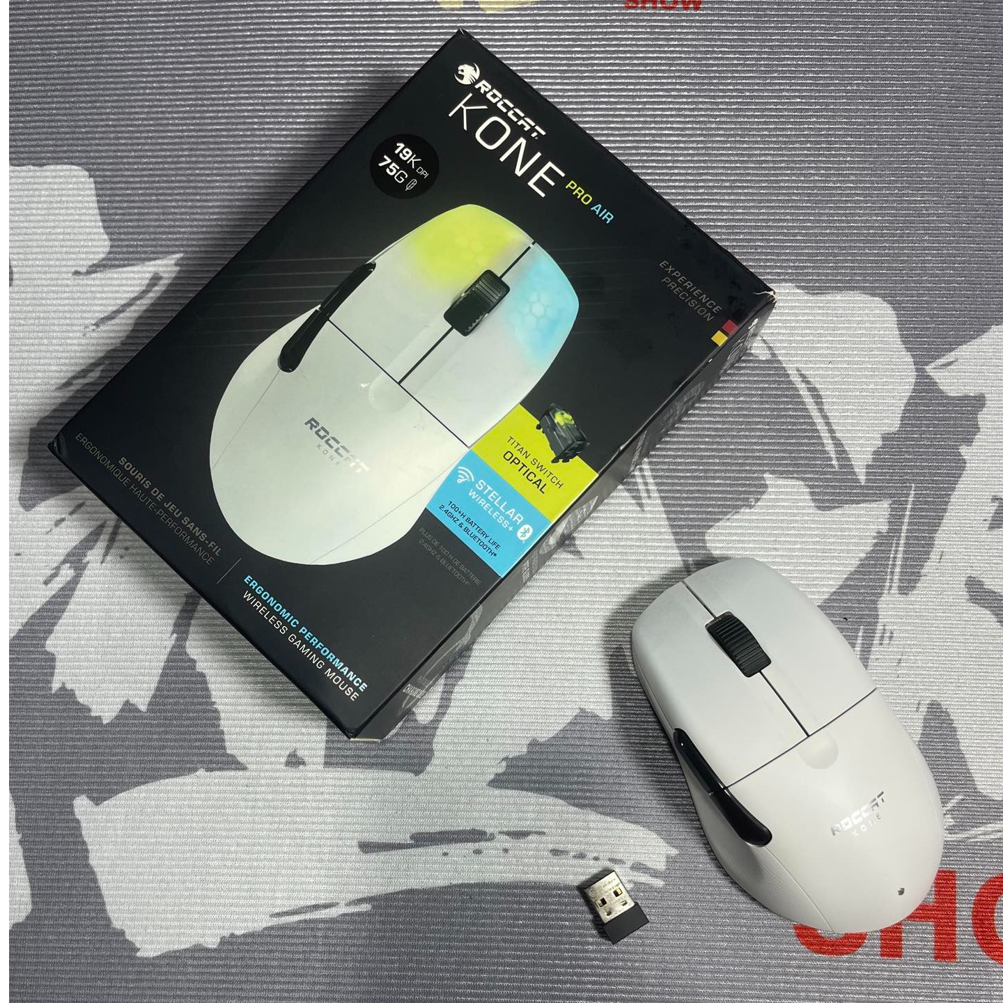 9新 ROCCAT/冰豹 ROCCAT魔幻豹 KONE PROAIR无线职业版-极地白