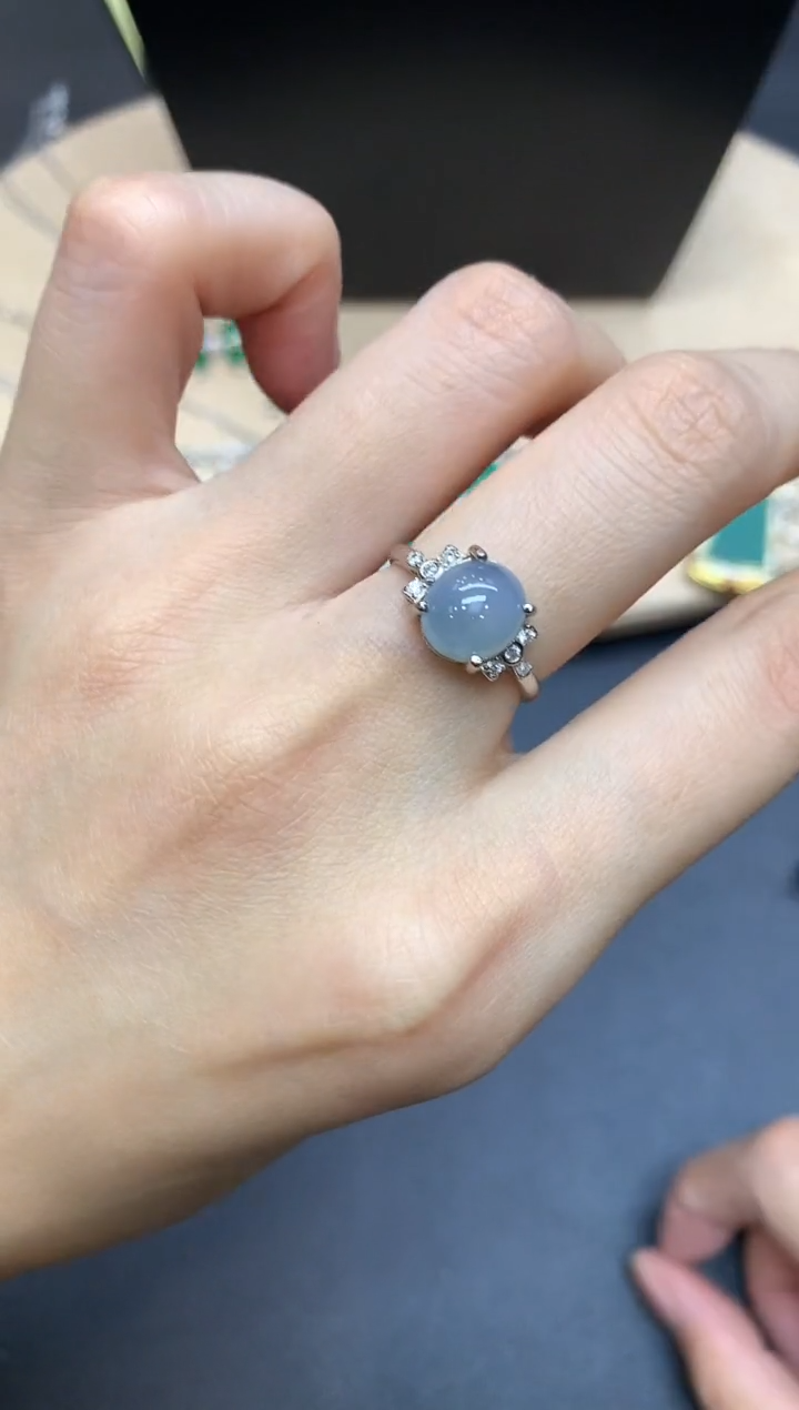 【闪购商品】翡翠戒指银S925镶嵌蛋面【无服务费】