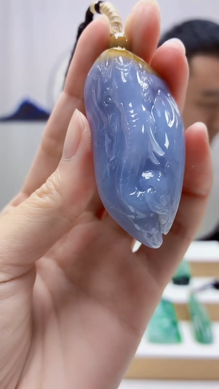 未镶嵌定制翡翠4898zm-毛货挂件吉祥如意143