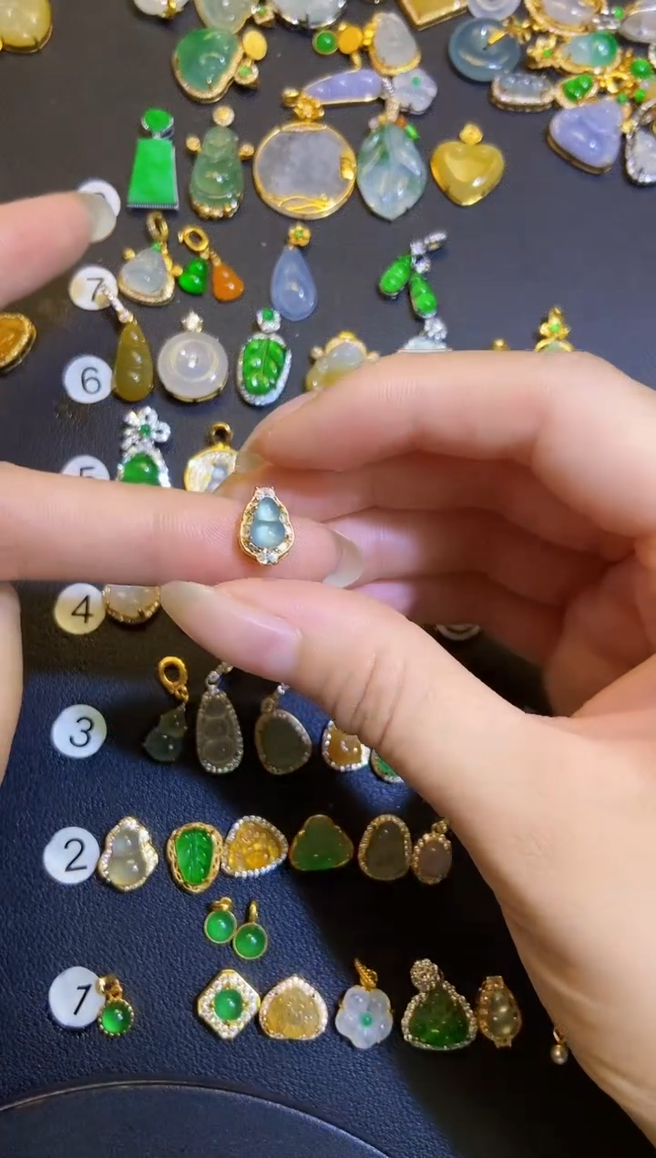 吊坠(不含链)银S925镶嵌翡翠1