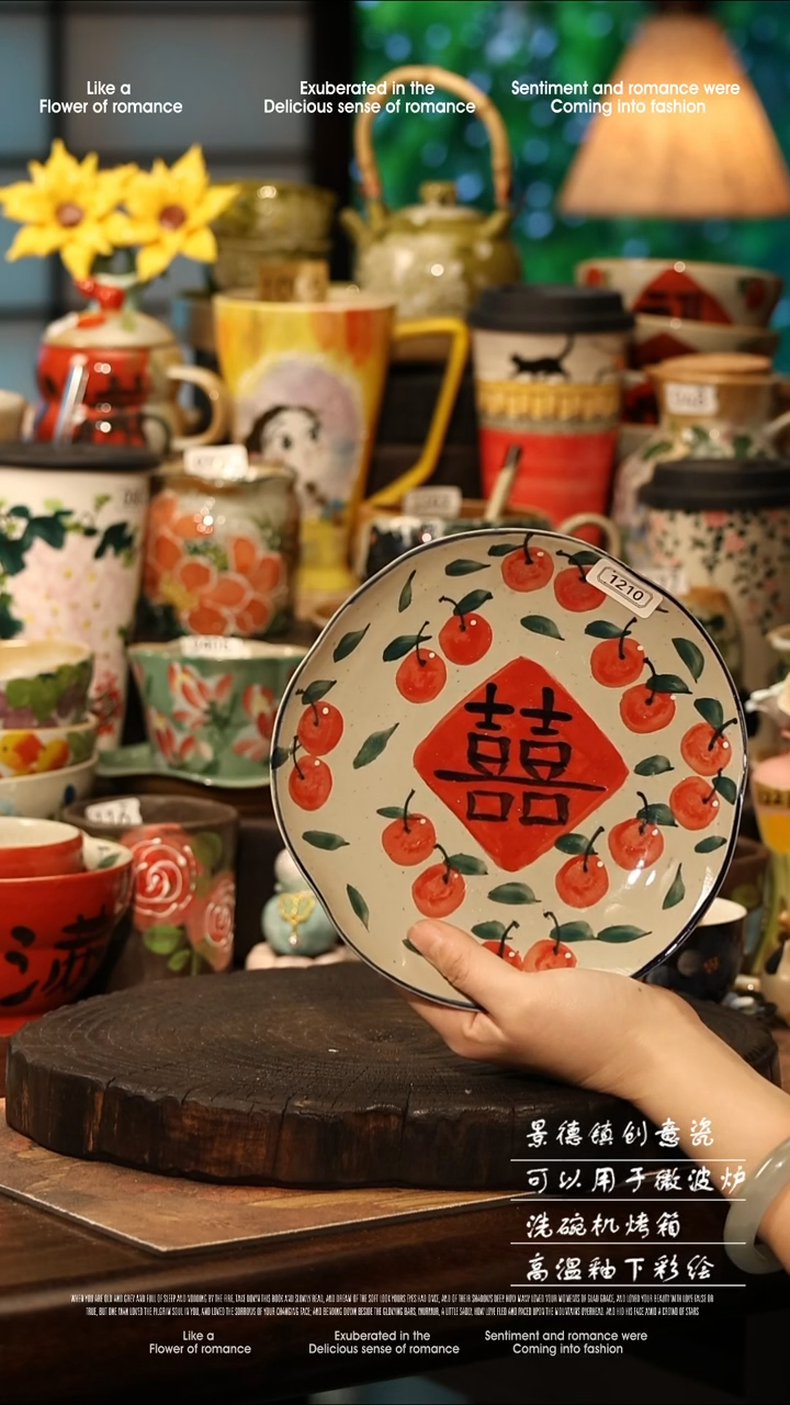 陶瓷景德镇高温釉下彩手工手绘款式@A1210@