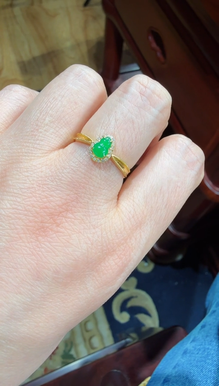 【闪购商品】翡翠戒指18K金镶嵌 翡翠 戒指