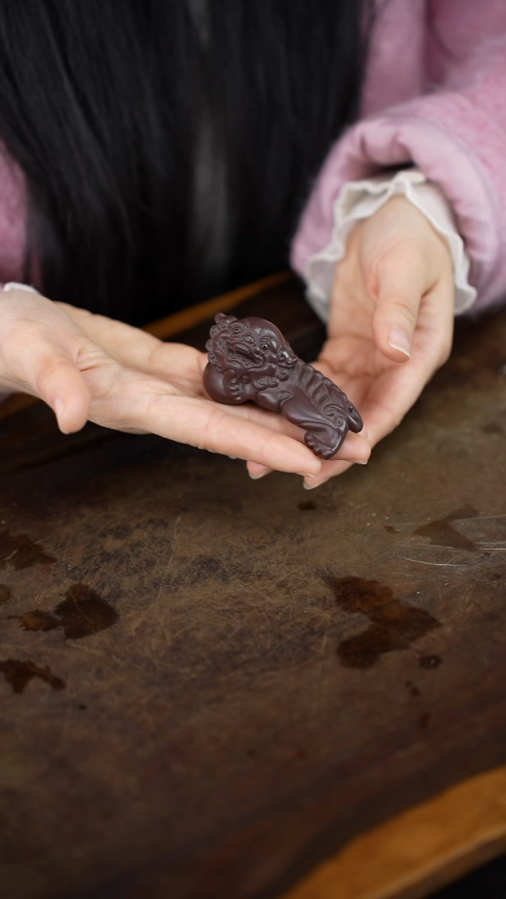 茶壶紫砂精工紫砂雕塑狮子