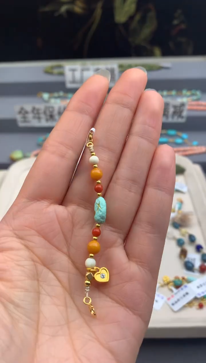 银S925镶嵌半链南红玛瑙茜.H139