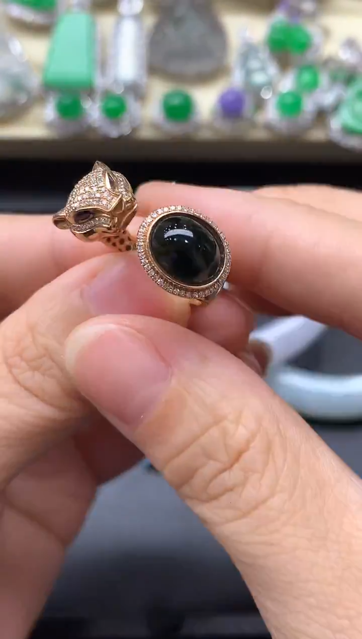 18K金镶嵌戒指翡翠560-中国好珍宝