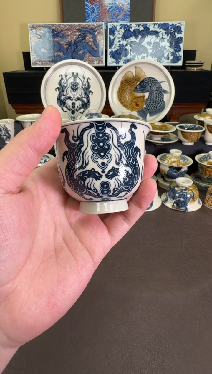 【闪购商品】二号釉金钱豹纹铃铛杯