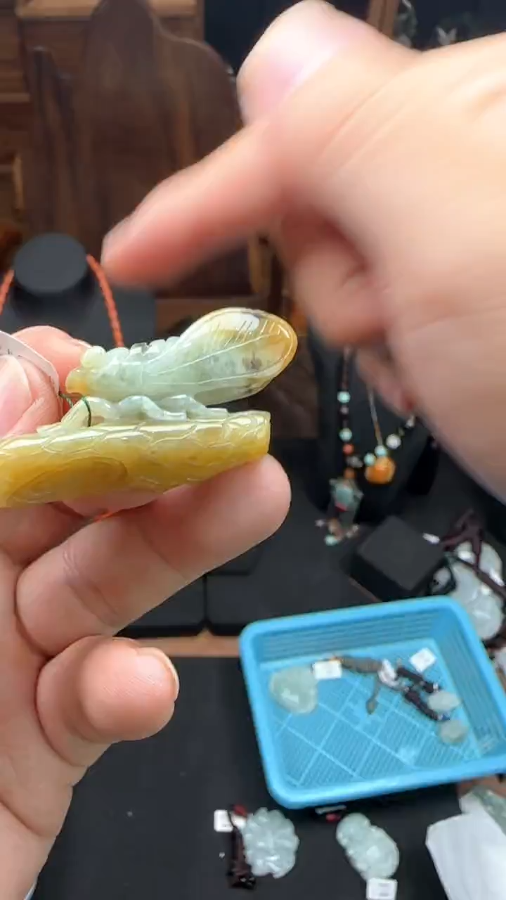 吊坠(不含链)未镶嵌翡翠天然缅甸A货翡翠（一鸣惊人）