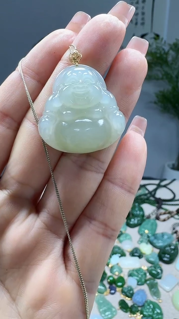 吊坠(不含链)18K金镶嵌和田玉1