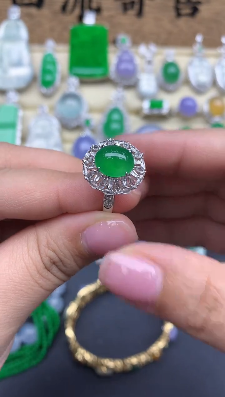 【闪购商品】翡翠戒指18K金镶嵌467-中国好珍宝