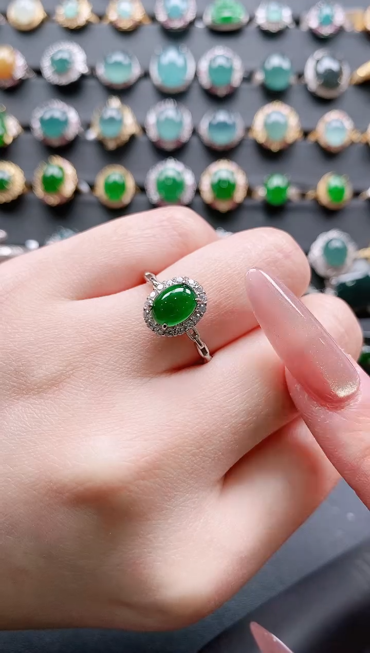 【闪购商品】翡翠戒指银S925镶嵌11111111