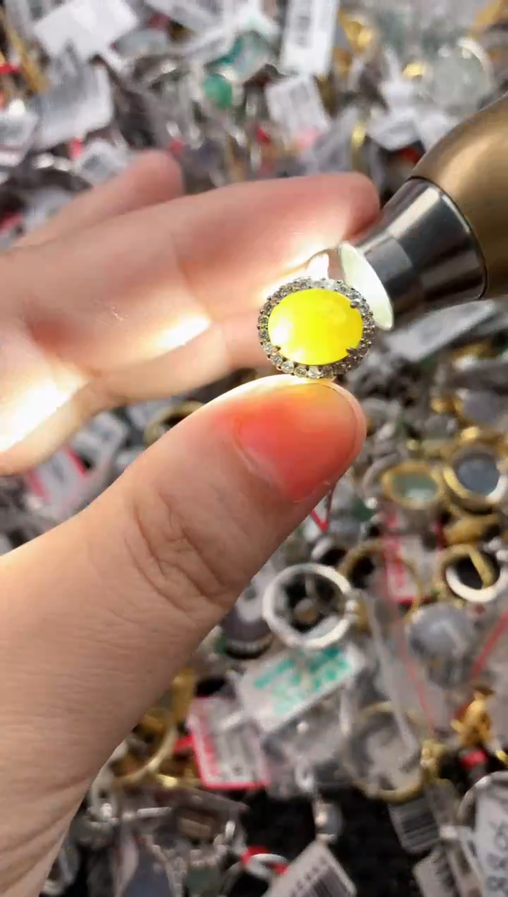 银S925镶嵌戒指翡翠444       2