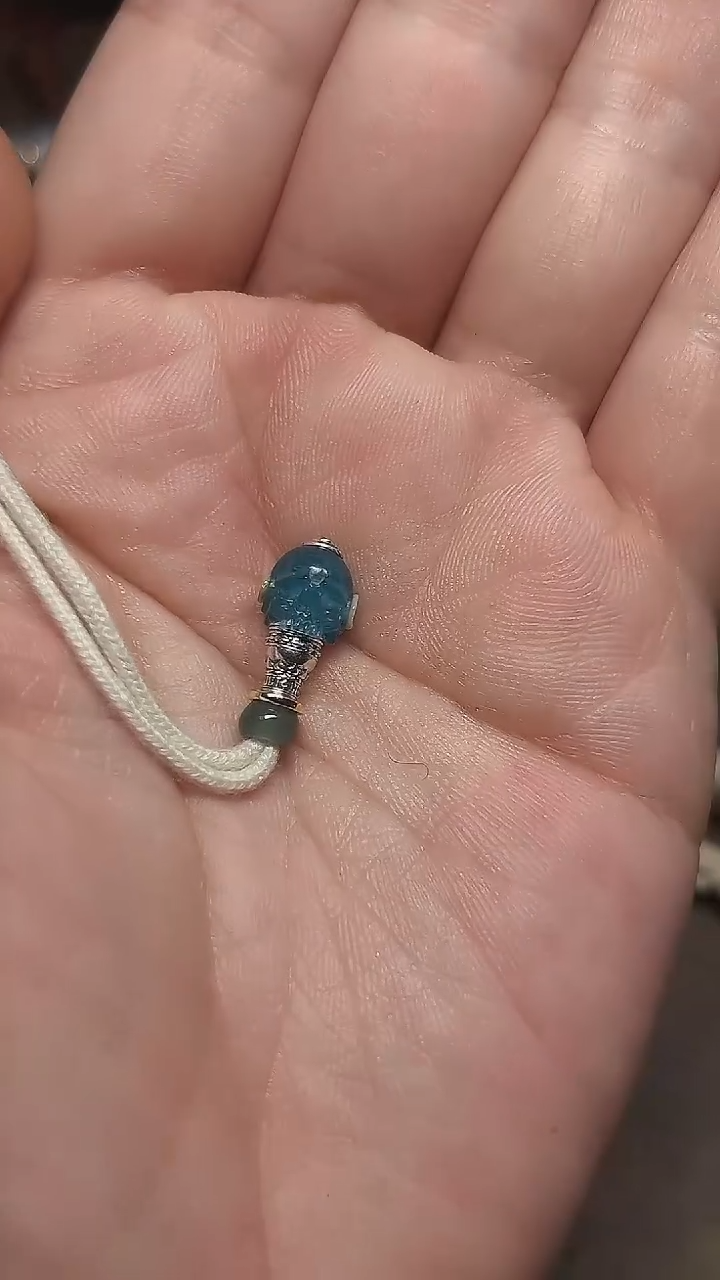 未镶嵌挂件翡翠半鄂骷髅三通8.5mm 