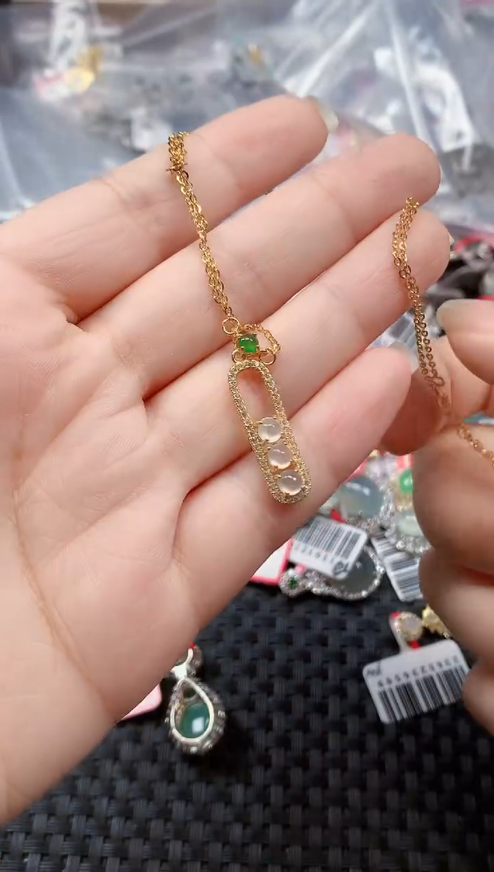 银S925镶嵌戒指翡翠天然A货缅甸翡翠