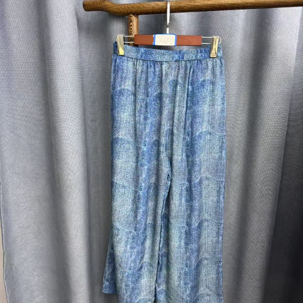 2025夏季新款休闲百搭宽松桑蚕丝直筒裤女A124