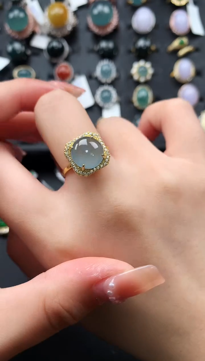 【闪购商品】翡翠戒指银S925镶嵌432432