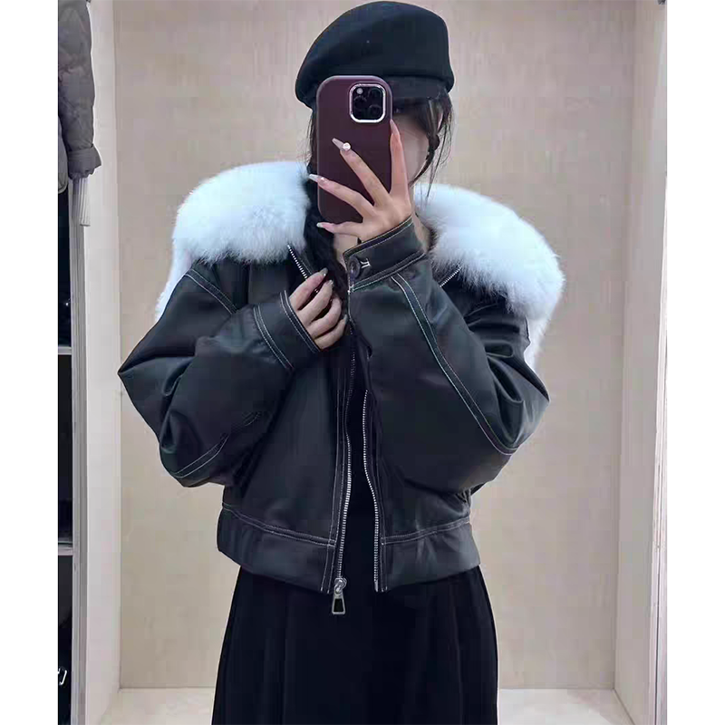  LMY 漫步茶茶 蛋白皮大狐毛鹅绒服 #906