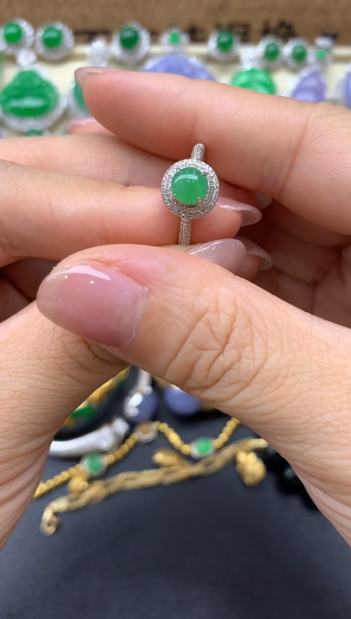 【闪购商品】翡翠戒指18K金镶嵌122-中国好珍宝