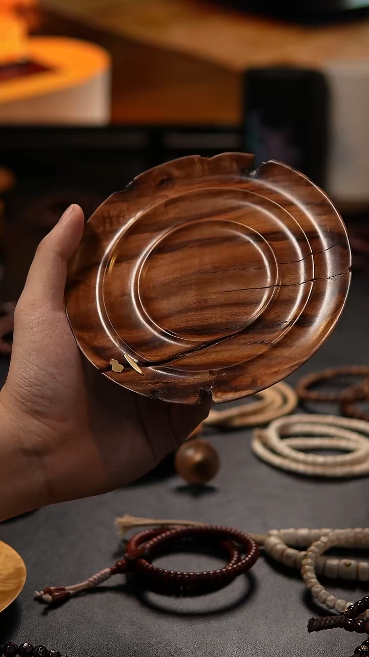 枣木其他C***^Z1枣木盘子+铜锭深口盘1个