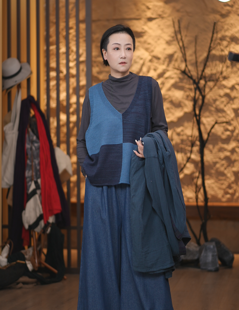 【蓉哥出品】针织拼色马甲8318