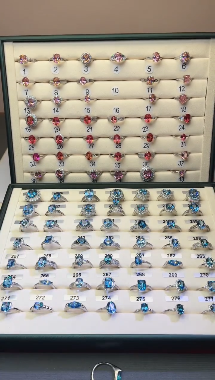 戒指蓝宝石银S925镶嵌无品牌 925银 轻奢女神款帕帕拉恰粉橙色系