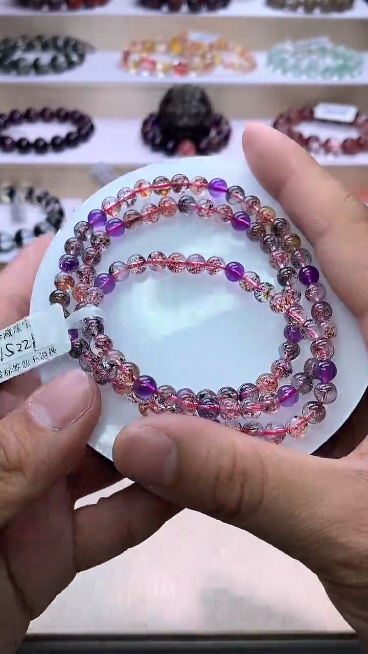 【闪购商品】水晶手链未镶嵌黑加仑超七多圈5m+