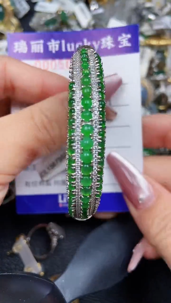 翡翠银S925镶嵌颈饰5032