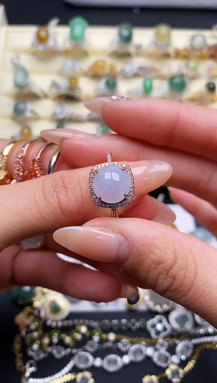 【闪购商品】翡翠戒指银S925镶嵌3333333+2