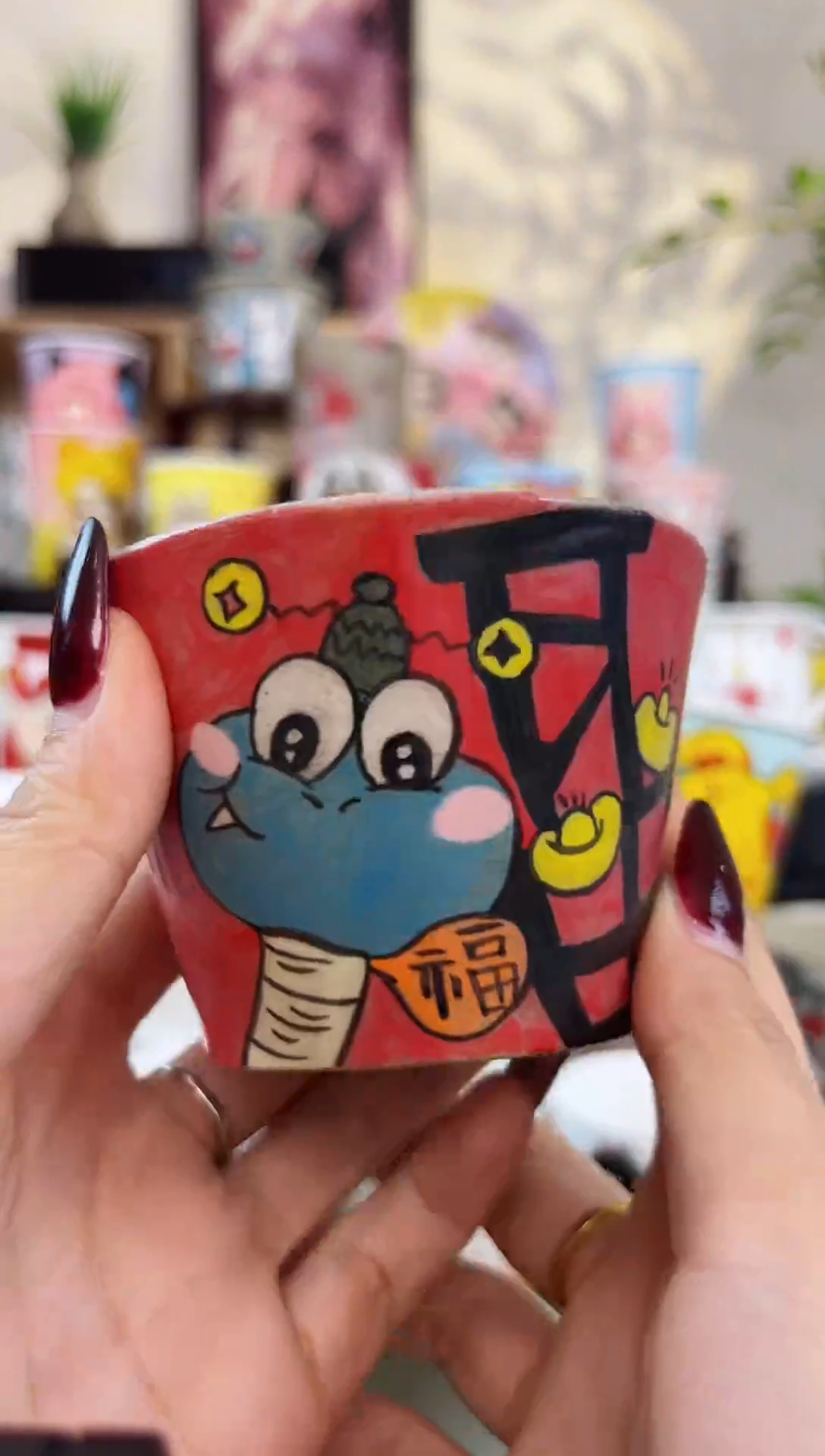 【闪购商品】摆件笙笙漫 手工手绘陶瓷杯杯