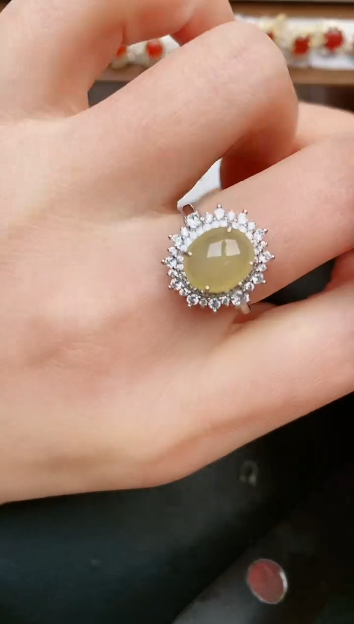 【闪购商品】翡翠戒指银S925镶嵌....