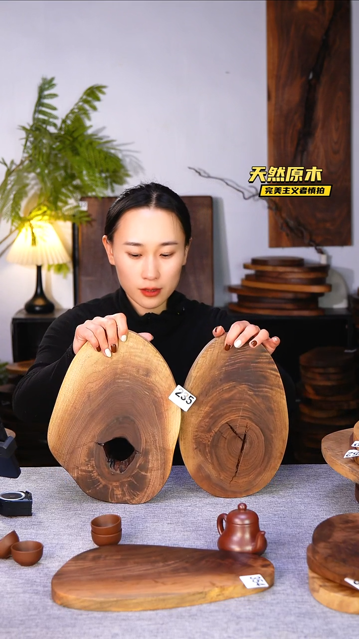 木北美黑胡桃原木.干裂疤结不属于商品质量问题完美主义者慎拍