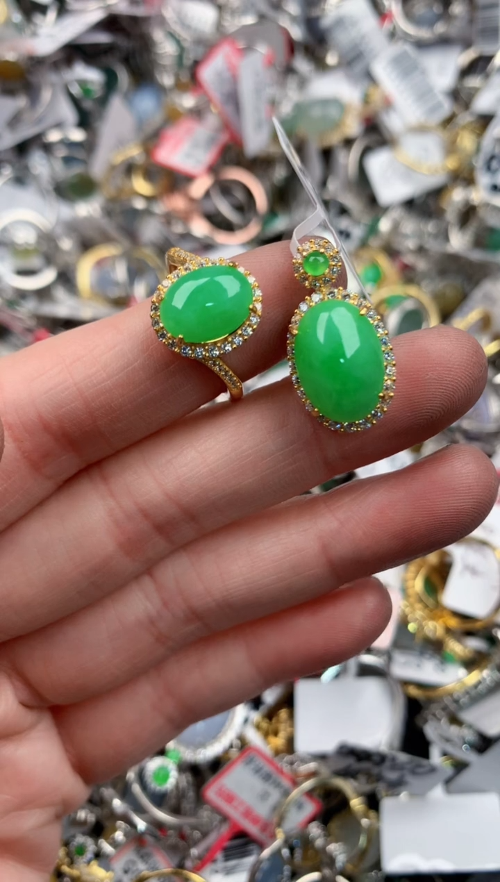 银S925镶嵌戒指翡翠11                  6